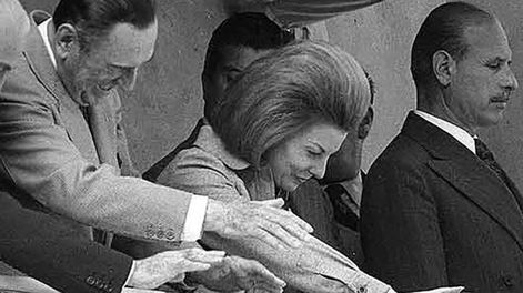 José López Rega, junto a Juan Domingo e Isabel Perón.