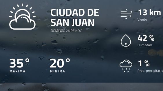 Pronóstico regional: ¿cómo estará el tiempo en Ciudad de San Juan?