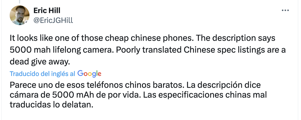 En redes hubo burlas a las especificaciones del teléfono de Trump porque un error de traducción revelaría que se trata de un teléfono chino.
