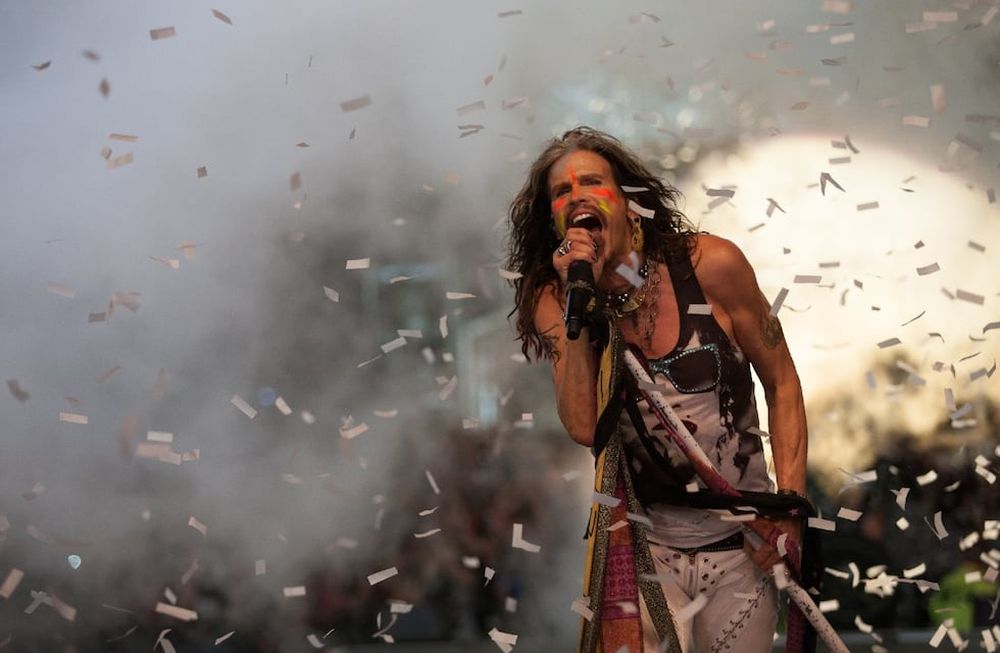 Steven Tyler, durante un show que Aerosmith ofreció en 2019. (DPA)