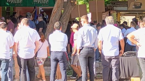 Dos detenidos por las agresiones en el acto de la Cámara de Proveedores Mineros de Uspallata. Foto: Gentileza
