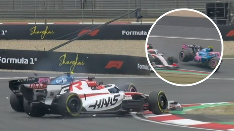 Esteban Ocon impactó en la rueda trasera de Franco Colapinto.