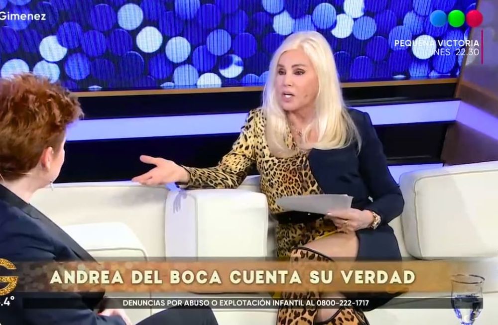 La entrevista de Susana Giménez con Andrea del Boca / Captura