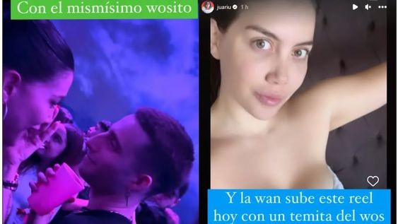 Wanda Nara y Wos estuvieron muy cerca en un evento. Después la mediática subió una sugestiva publicación con música del rapero. Gentileza: TN.