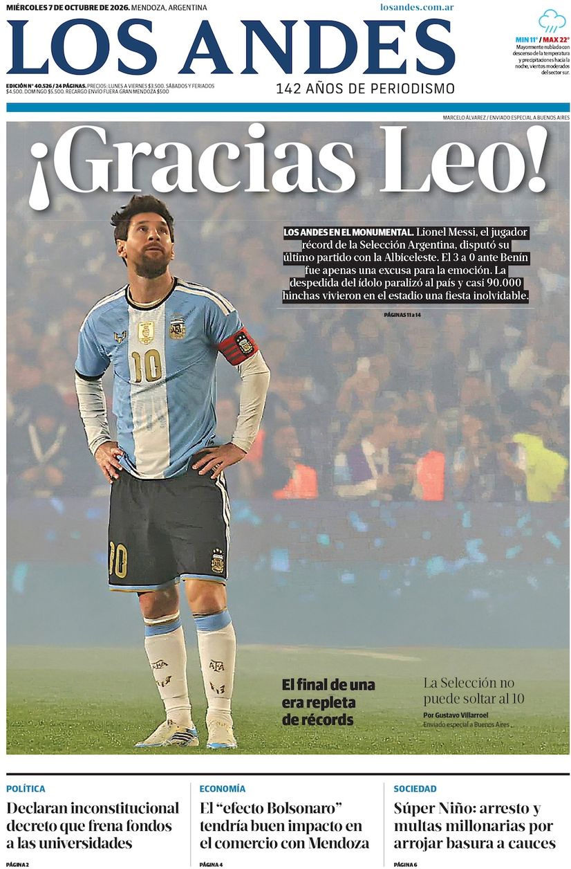Tapa Los Andes 07-10-2026