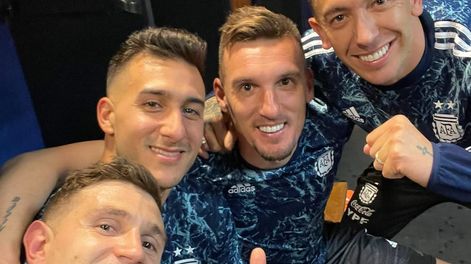 Cuatro de los arqueros que marcaron el ciclo de La Scaloneta: Dibu Martínez, Juan Musso, Franco Armani y Agustín Marchesín. / Twitter