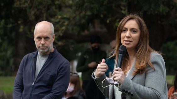 María Eugenia Vidal Junto al jefe de Gobierno porteño, Horacio Rodríguez Larreta.