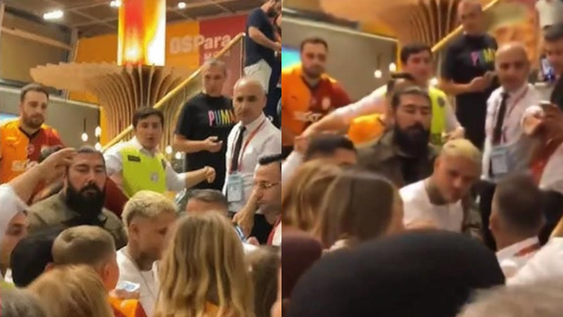 Imágenes del altercado entre Mauro Icardi con un hincha del Galatasaray