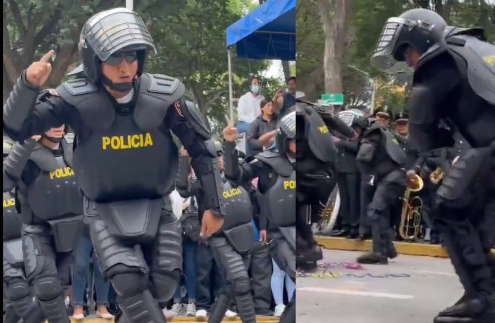 Policías de Perú hicieron una coreografía de un tema de “Ke Personajes” en un acto y son viral. Foto: Captura video