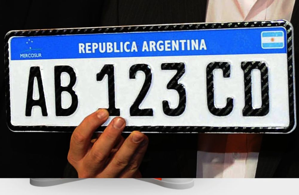 Patente argentina del Mercosur. (Archivo)
