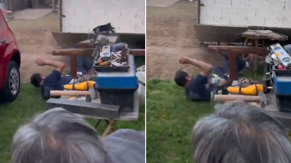 El video de un hombre que se salvó de milagro tres veces y fue furor en redes.