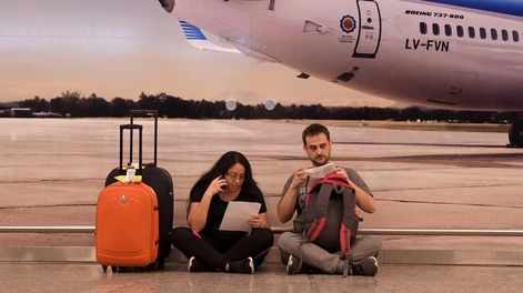 Una postal de archivo con pasajeros afectados por vuelos cancelados&nbsp;