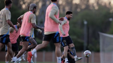 Los Andes | Lionel Messi en el entrenamiento de la selección argentina de fútbol. (Fotobaires)