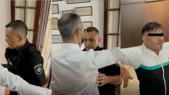 En la grabación, se puede escuchar como el sospechoso amenaza al oficial diciéndole: te voy a hacer echar, vos no me conocés. / Foto: captura de video