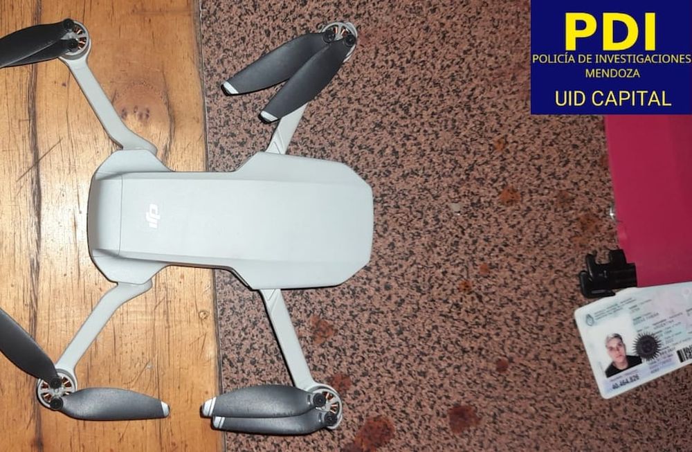 El drone robado al turista neerlandés.  Gentileza Ministerio de Seguridad.