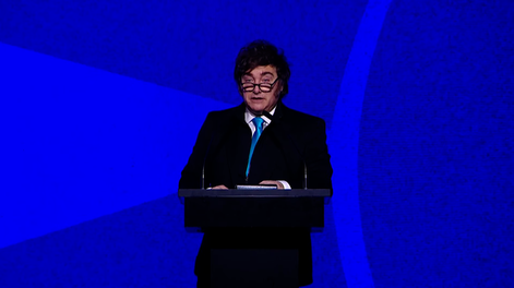 Javier Milei en la cena anual de la Fundación Faro.