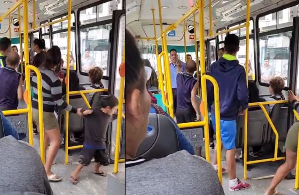 El hombre que captó las imágenes indicó cuál fue la pregunta inicial del pasajero: “Hola, perdón, pero no tengo para pagar. Me gasté toda la plata en la comida del nene. ¿Puedo viajar gratis, por favor?”. Foto: Captura de video