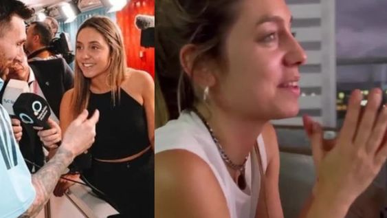 “Cómo dijo Sofi”, son las palabras que usó el campeón del mundo y la periodista repitió y agregó: “Que gracioso, boludo”. Gentileza.