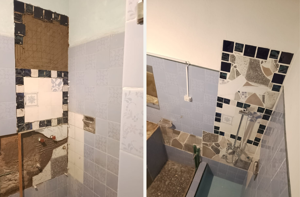 Trabajo de reciclado de un baño de una casa antigua realizado por Javier.