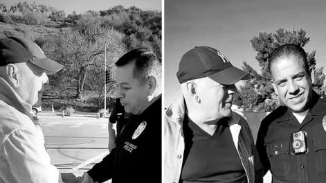 Los Andes | El actor, que padece una enfermedad neurodegenerativa, reapareció para saludar a policías. Instagram