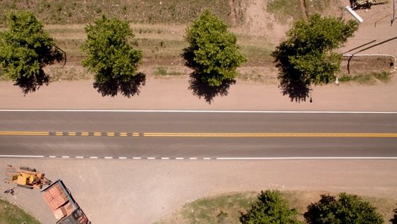 Nueva demarcación vial para calle de carga pesada