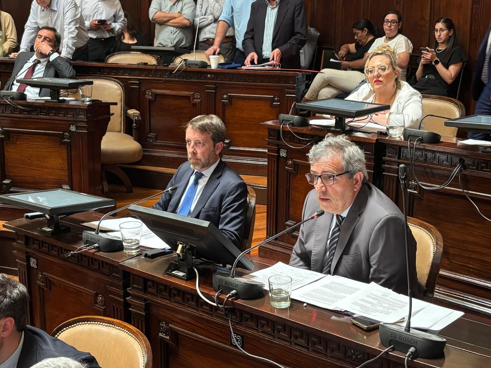 Los legisladores provinciales, Valentín González (La Unión Mendocina) y Armando Magistretti (Partido Demócrata).