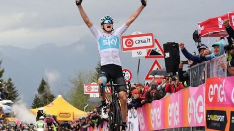 Froome ganó en solitario la 19ª etapa del Giro y es el nuevo líder