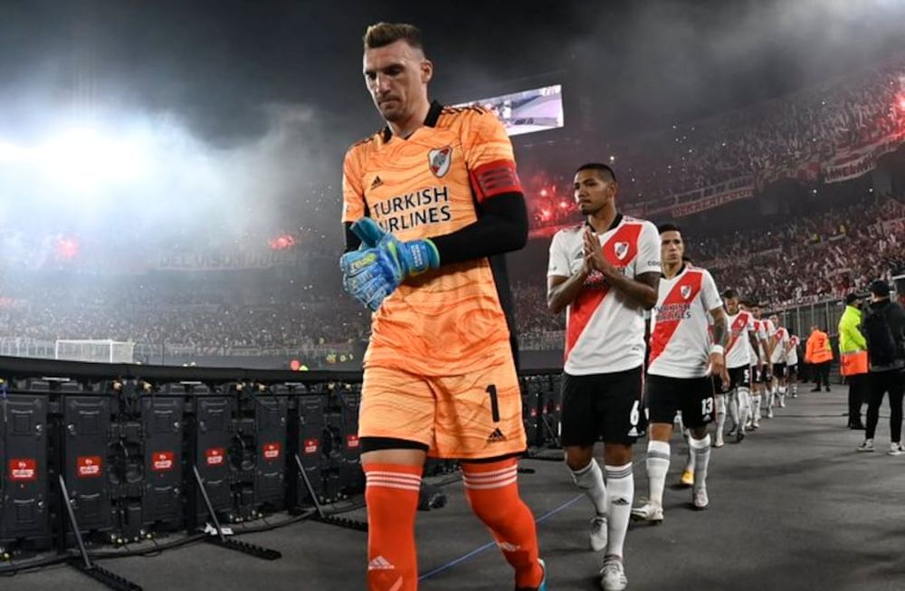 Franco Armani, arquero de River. Si bien no se pronunció sobre su futuro, cuentan que desea regresar a Colombia. ¿Inter Miami? Otra alternativa en su futuro.