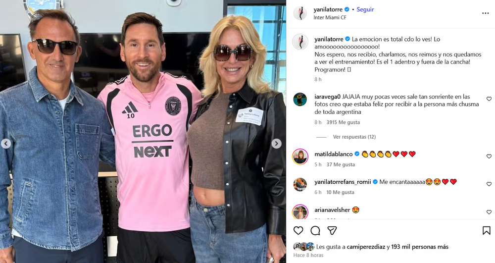 Yanina Latorre compartió en Instagram su encuentro con Lionel Messi.