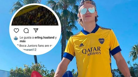 Haaland sigue demostrando su fanatismo por Boca Juniors