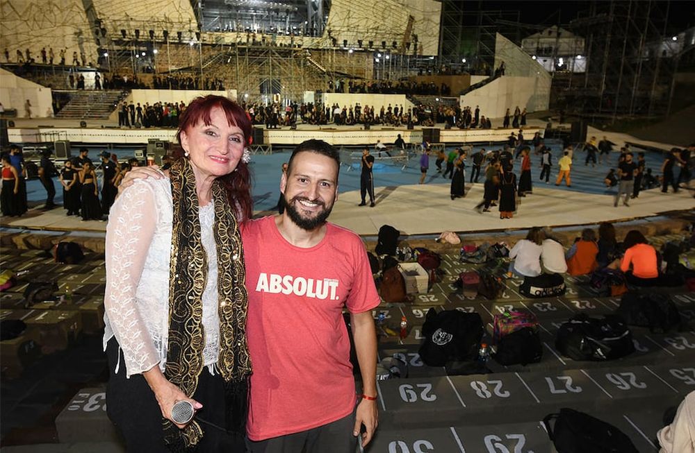 Vilma Rupolo y Federico Ortega, directores de Milagro del vino nuevo, de la fiesta de la Vendimia en el Teatro Griego Frank Romero DayFoto: José Gutierrez / Los Andes