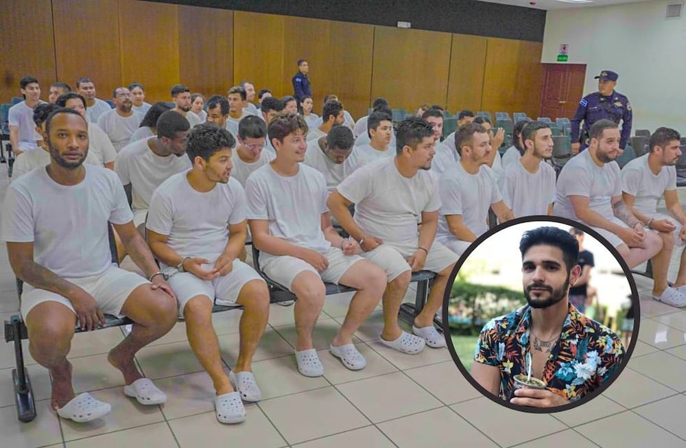 Alejo Arias González junto a 39 colombianos en la audiencia de prisión preventiva en El Salvador