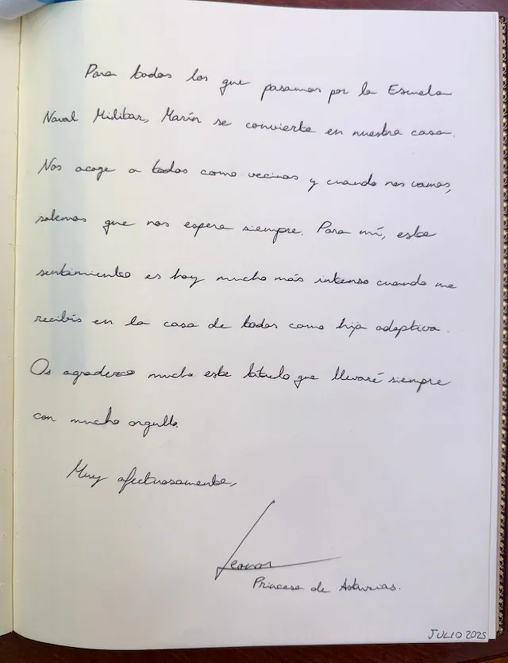 Una especialista analizó la personalidad de la Princesa Leonor a través de su escritura.