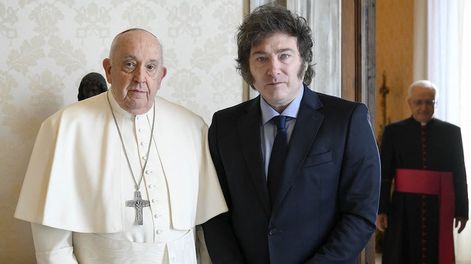 Javier Milei y el papa Francisco en febrero de 2024 (Gentileza)