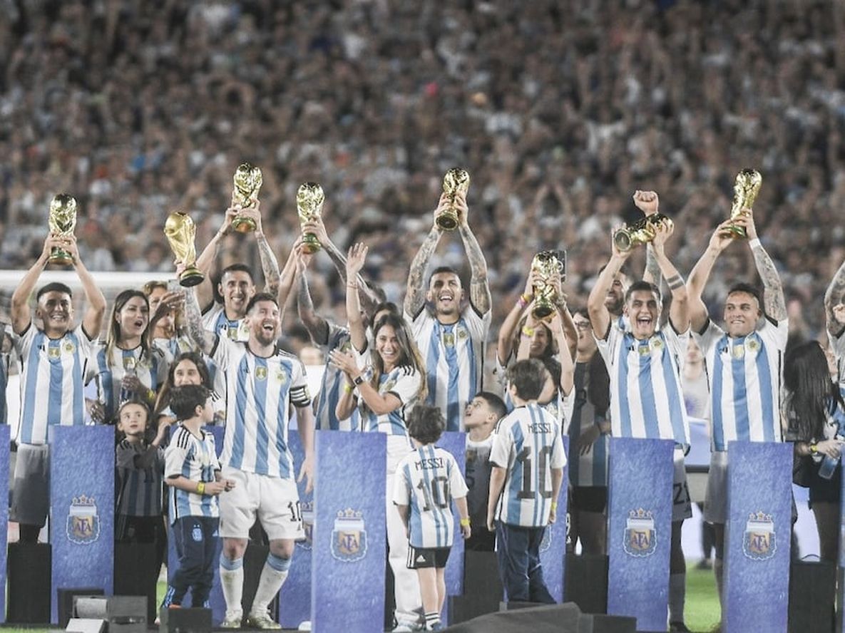 Argentina venció a Panamá en un amistoso internacional disputado en la cancha de River. Sirvió de festejo por la obtención de la Copa del Mundo. / Federico López Claro