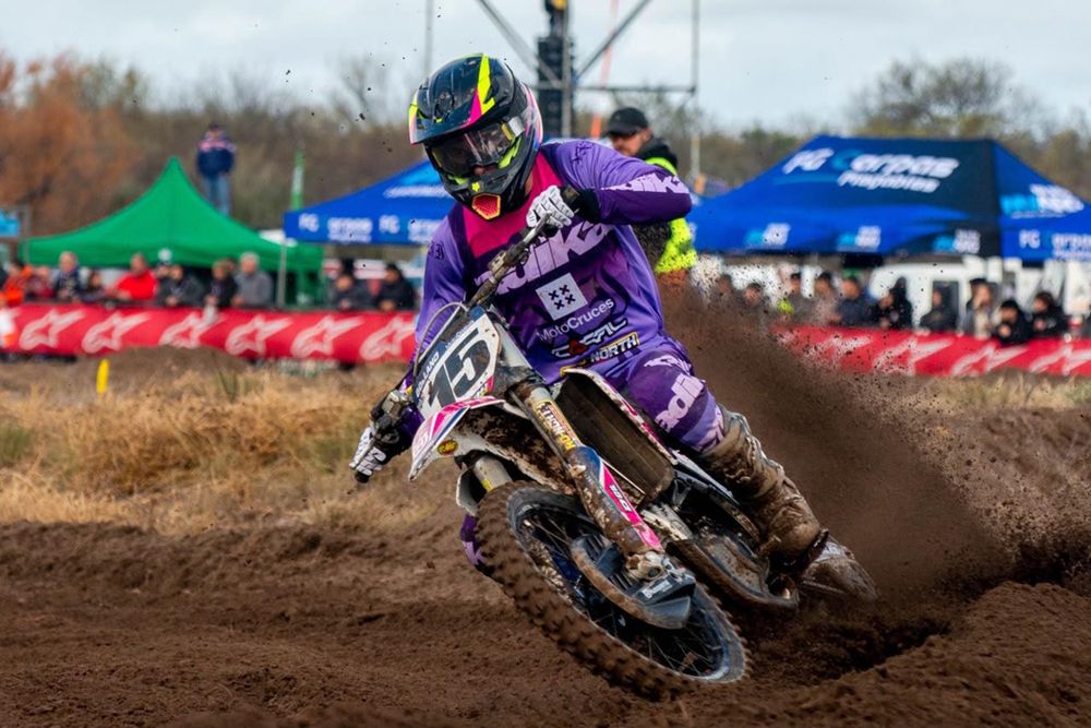 Motocross. Agustín Gollano, quien finalizó tercero en MX2, una de las divisionales más competitivas del motocross argentino.