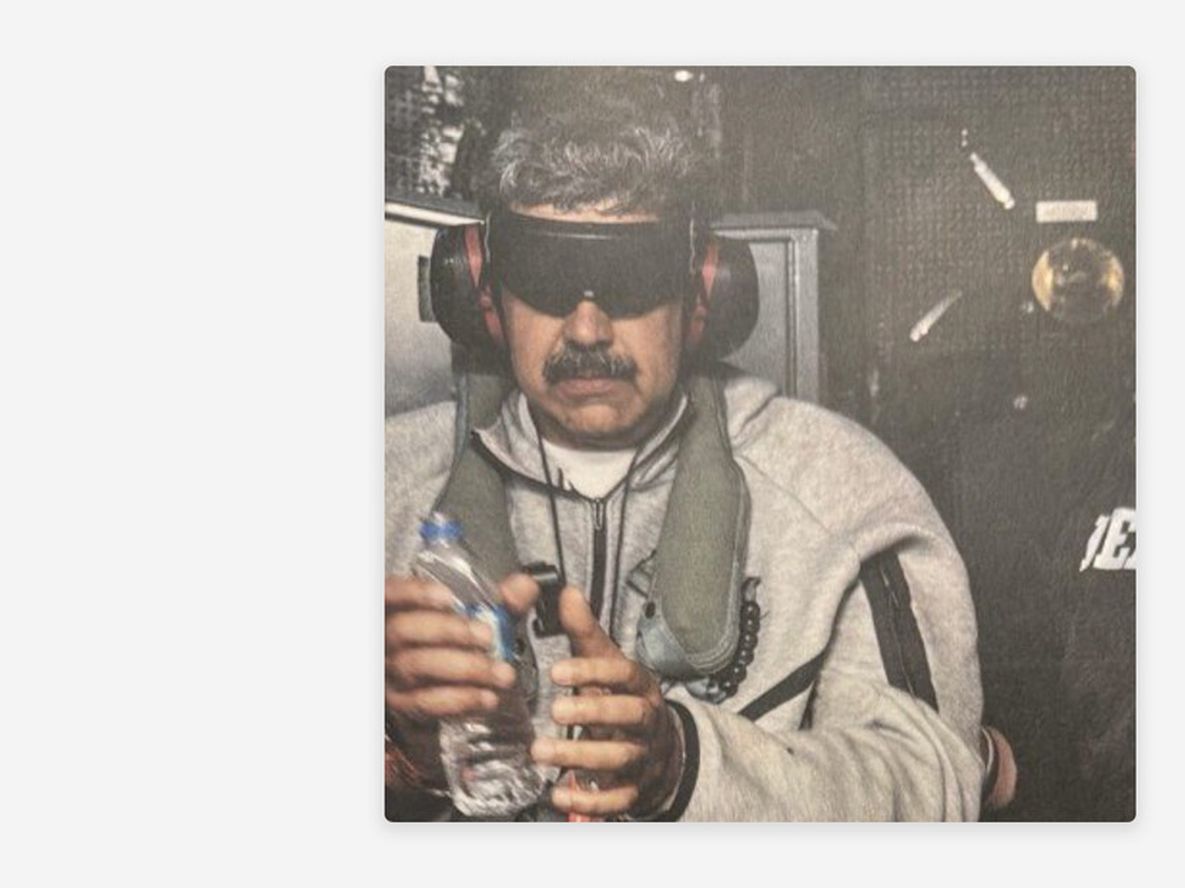 Trump difundió la primera imagen de Maduro tras su captura