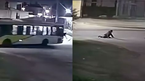 Insólito accidente: viajaba en el colectivo, se rompió la ventanilla y cayó al asfalto
