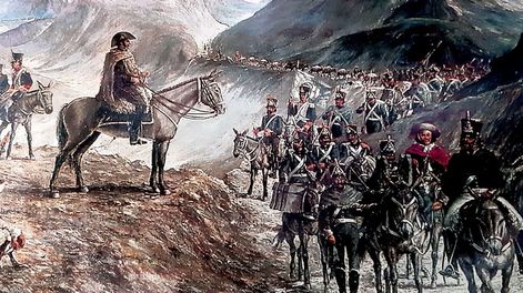 General don José de San Martín en el cruce de Los Andes