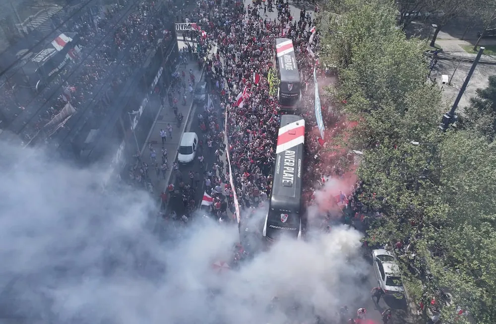 Banderazo de River Plate. / Gentileza.