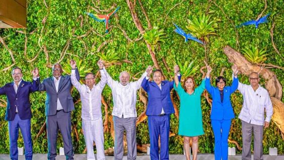 Representantes de los países de la región amazónica se reunieron este martes 8 de agosto en la ciudad de Belém, Brasil, para celebrar una cumbre que aborde los problemas que amenazan a la selva.Imagen Twitter Lula da Silva. PH: Ricardo Stuckert.