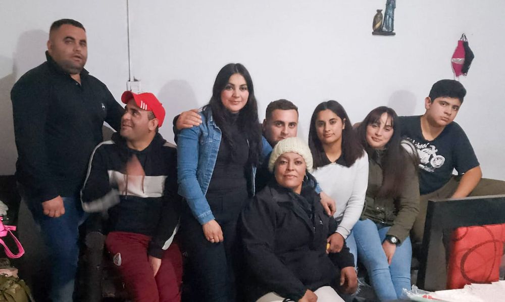 La familia: Rocío junto a su madre y hermanos.