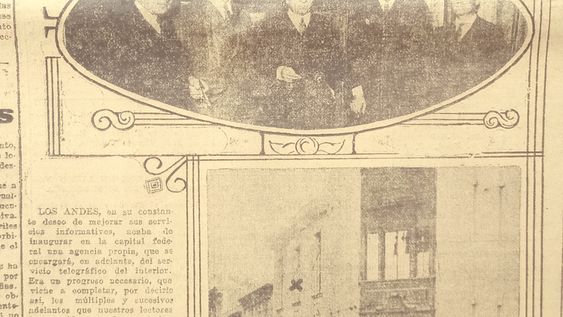 Facsimil de la página de Los Andes de junio de 1925 que reflejó la noticia.