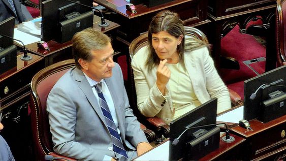 Los senadores por Mendoza de la UCR, Rodolfo Suárez y Mariana Juri