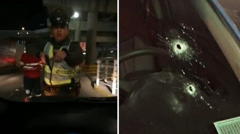 Chofer de Uber grabó el momento en que un carabinero le disparó en el aeropuerto de Chile
