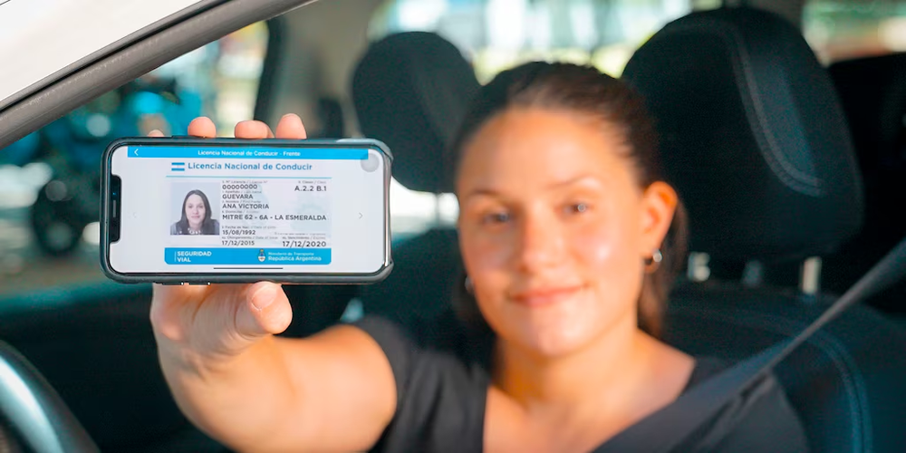 Licencia de conducir en la aplicación Mi Argentina.&nbsp;
