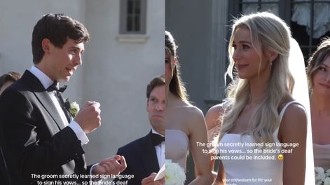 Aprendió lenguaje de señas para integrar a sus suegros sordos en su casamiento