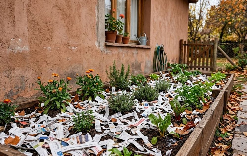 El papel de diario conserva humedad y protege las raíces.