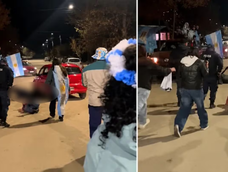 Así fue el brutal choque a un policía durante los festejos por la Selección.