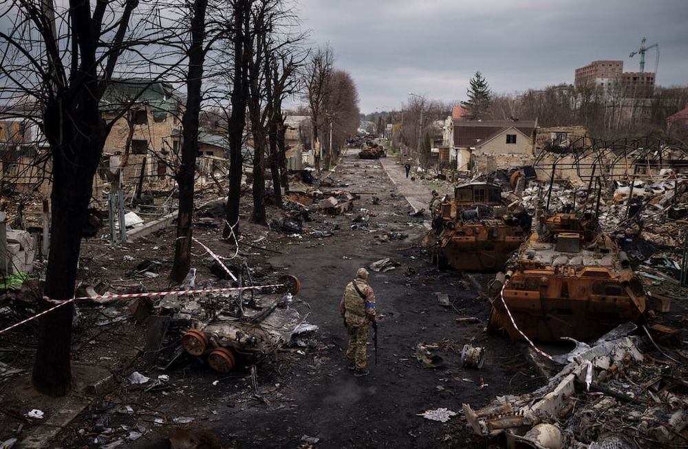 Una de las ciudades devastadas por la guerra (AP).